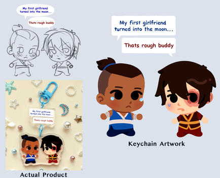 Sokka and Zuko Keychain