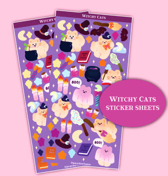 Witchy Cats Sticker Sheet